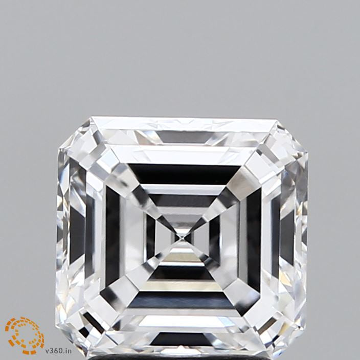 2.43 Carat Asscher Lab Grown Diamond, Excellent Polish, D Color, VVS2 Clarity