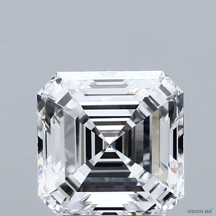 2.58 Carat Asscher Lab Grown Diamond, Excellent Polish, D Color, VVS2 Clarity