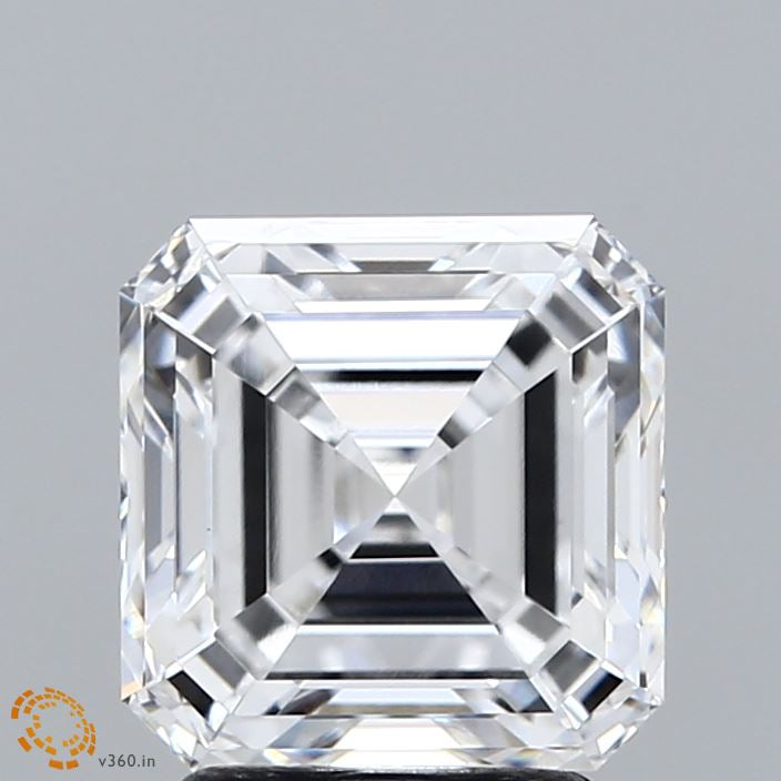 2.82 Carat Asscher Lab Grown Diamond, Excellent Polish, D Color, VVS2 Clarity