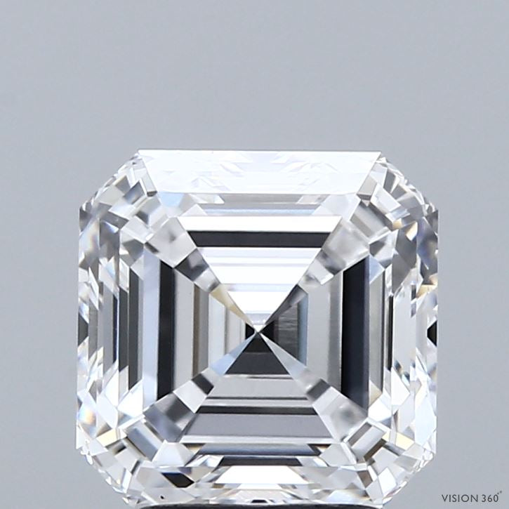 3.03 Carat Asscher Lab Grown Diamond, Excellent Polish, E Color, VS1 Clarity