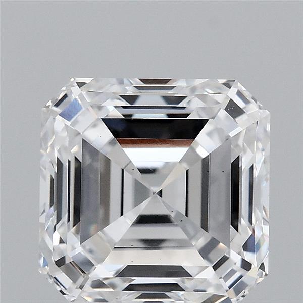 3.05 Carat Asscher Lab Grown Diamond, Excellent Polish, D Color, VS2 Clarity
