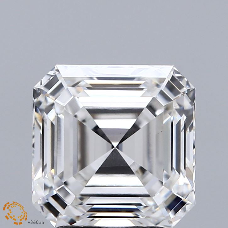 3.07 Carat Asscher Lab Grown Diamond, Excellent Polish, F Color, VS1 Clarity