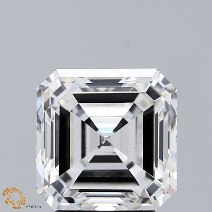3.10 Carat Asscher Lab Grown Diamond, Excellent Polish, F Color, VS2 Clarity