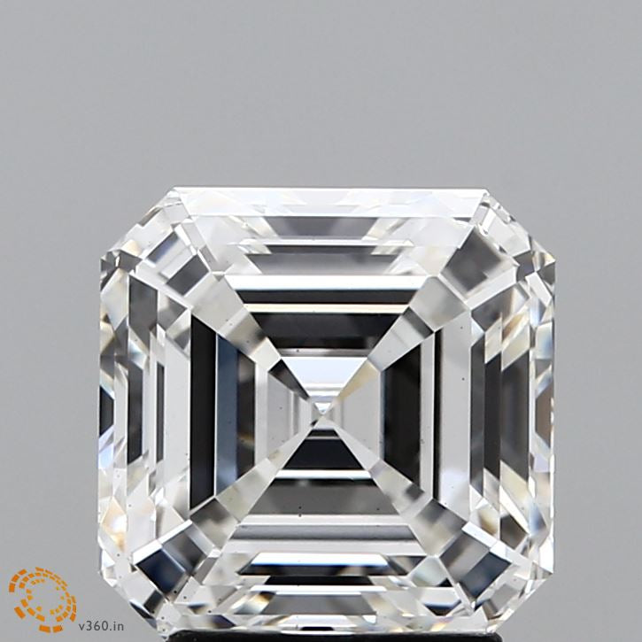 3.10 Carat Asscher Lab Grown Diamond, Excellent Polish, H Color, VS1 Clarity