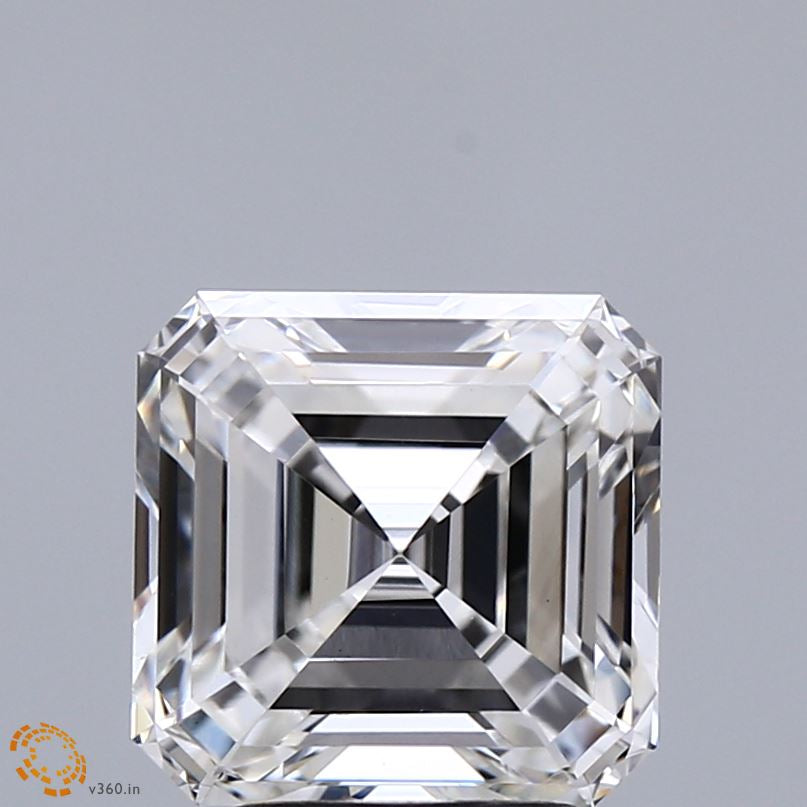 3.12 Carat Asscher Lab Grown Diamond, Excellent Polish, F Color, VS1 Clarity