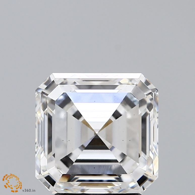 3.12 Carat Asscher Lab Grown Diamond, Excellent Polish, F Color, VS2 Clarity