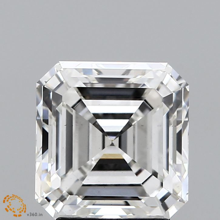 3.14 Carat Asscher Lab Grown Diamond, Excellent Polish, F Color, VS1 Clarity