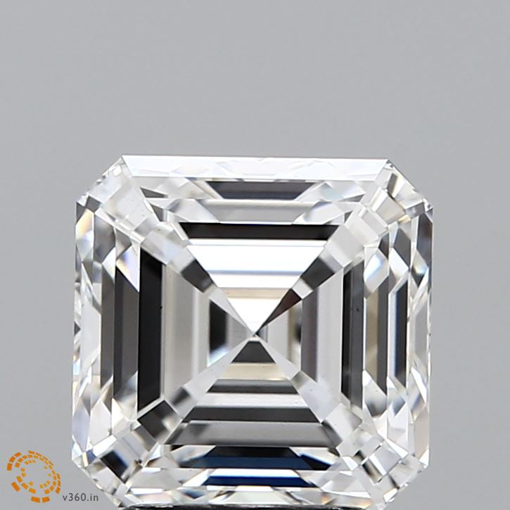 3.19 Carat Asscher Lab Grown Diamond, Excellent Polish, F Color, VS1 Clarity