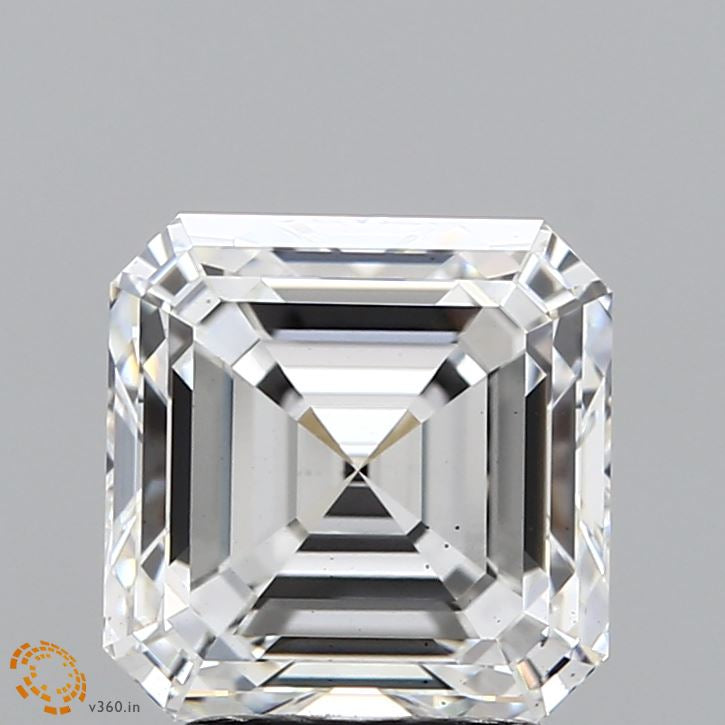 3.19 Carat Asscher Lab Grown Diamond, Excellent Polish, F Color, VS2 Clarity