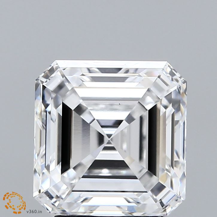 3.24 Carat Asscher Lab Grown Diamond, Excellent Polish, D Color, VS1 Clarity