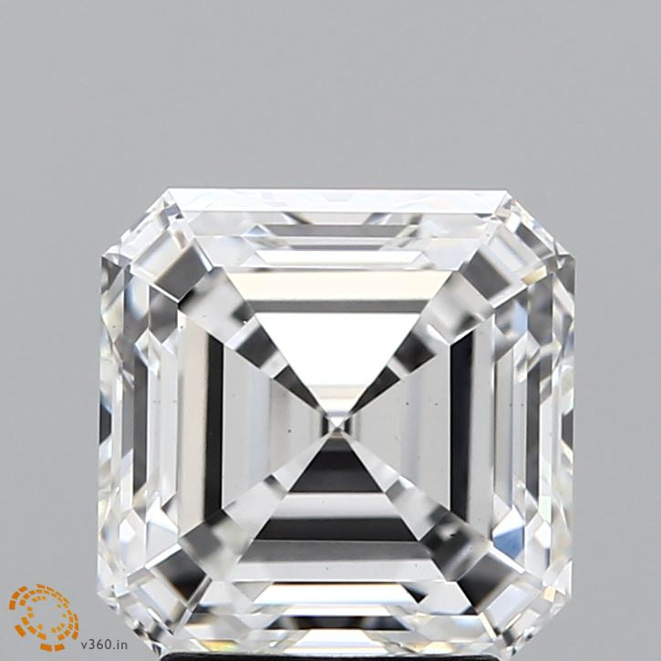 3.31 Carat Asscher Lab Grown Diamond, Excellent Polish, F Color, VS1 Clarity