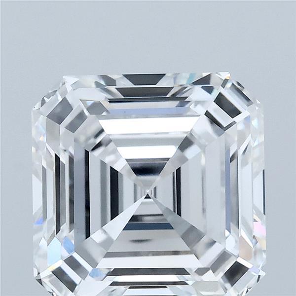 4.00 Carat Asscher Lab Grown Diamond, Excellent Polish, D Color, VVS2 Clarity