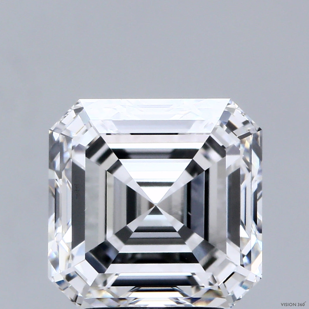 4.00 Carat Asscher Lab Grown Diamond, Excellent Polish, E Color, VS1 Clarity