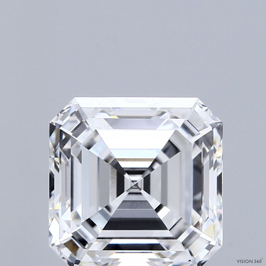 4.03 Carat Asscher Lab Grown Diamond, Excellent Polish, E Color, VS1 Clarity