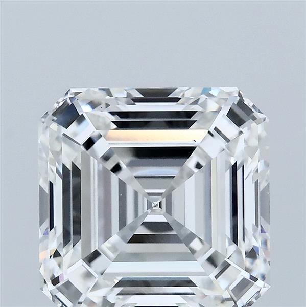 4.07 Carat Asscher Lab Grown Diamond, Excellent Polish, F Color, VS1 Clarity