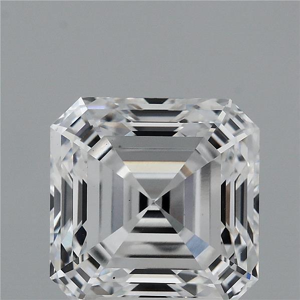 4.14 Carat Asscher Lab Grown Diamond, Excellent Polish, D Color, VS1 Clarity
