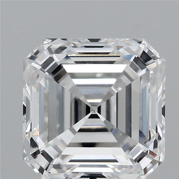 4.16 Carat Asscher Lab Grown Diamond, Excellent Polish, E Color, VVS2 Clarity