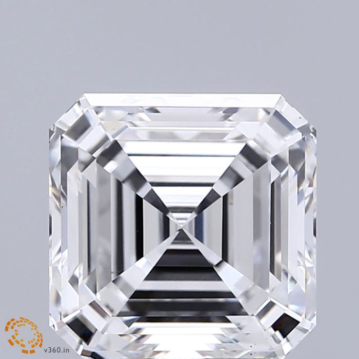 4.18 Carat Asscher Lab Grown Diamond, Excellent Polish, D Color, VS1 Clarity