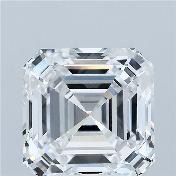 4.38 Carat Asscher Lab Grown Diamond, Excellent Polish, E Color, VVS2 Clarity