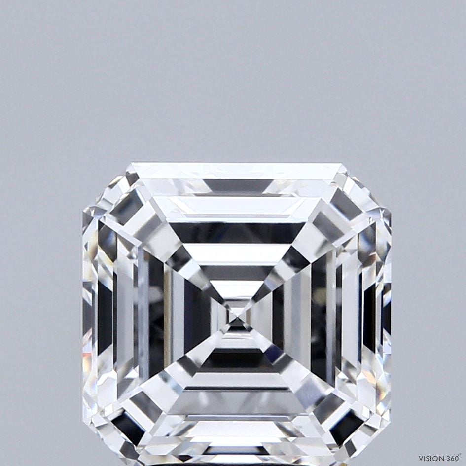 5.03 Carat Asscher Lab Grown Diamond, Excellent Polish, F Color, VVS2 Clarity