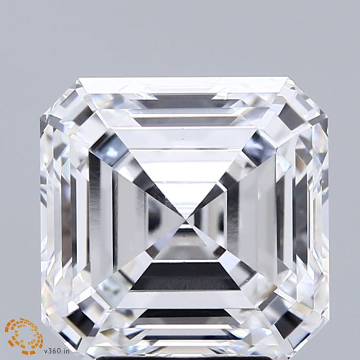 5.04 Carat Asscher Lab Grown Diamond, Excellent Polish, D Color, VS1 Clarity