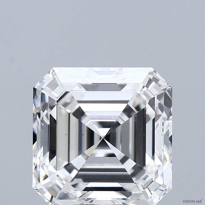 5.04 Carat Asscher Lab Grown Diamond, Excellent Polish, D Color, VS2 Clarity