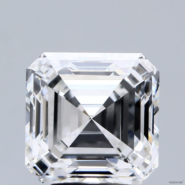 5.04 Carat Asscher Lab Grown Diamond, Excellent Polish, E Color, VVS2 Clarity