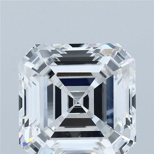 5.08 Carat Asscher Lab Grown Diamond, Excellent Polish, E Color, VVS2 Clarity