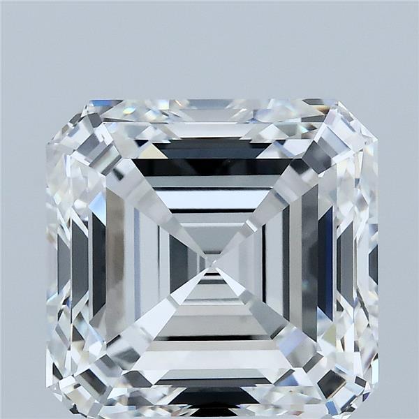 6.10 Carat Asscher Lab Grown Diamond, Excellent Polish, E Color, VVS2 Clarity