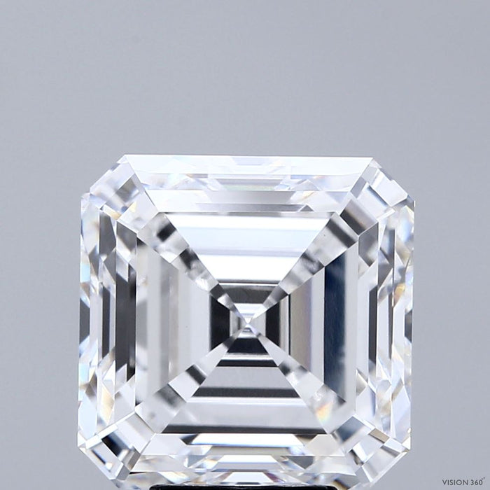 7.02 Carat Asscher Lab Grown Diamond, Excellent Polish, D Color, VVS2 Clarity