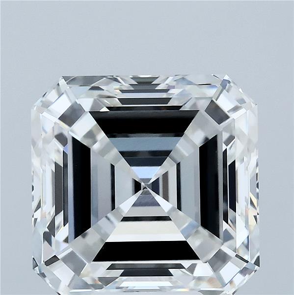 7.06 Carat Asscher Lab Grown Diamond, Excellent Polish, F Color, VVS2 Clarity