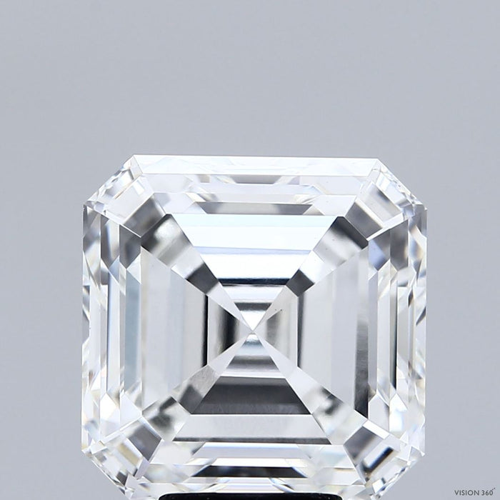8.17 Carat Asscher Lab Grown Diamond, Excellent Polish, F Color, VVS2 Clarity