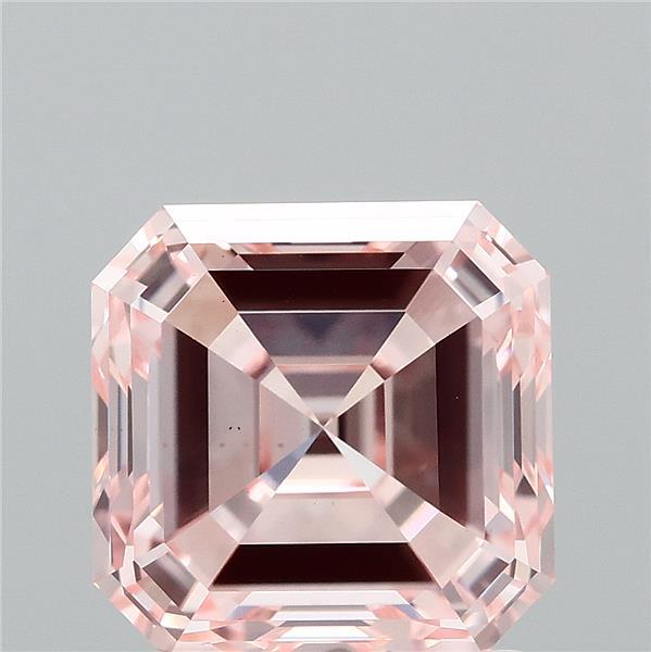 2.50 Carat Asscher Lab Grown Diamond, Fancy Intense Pink Color, VS1 Clarity