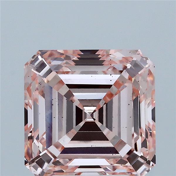4.02 Carat Asscher Lab Grown Diamond, Fancy Intense Pink Color, VS2 Clarity