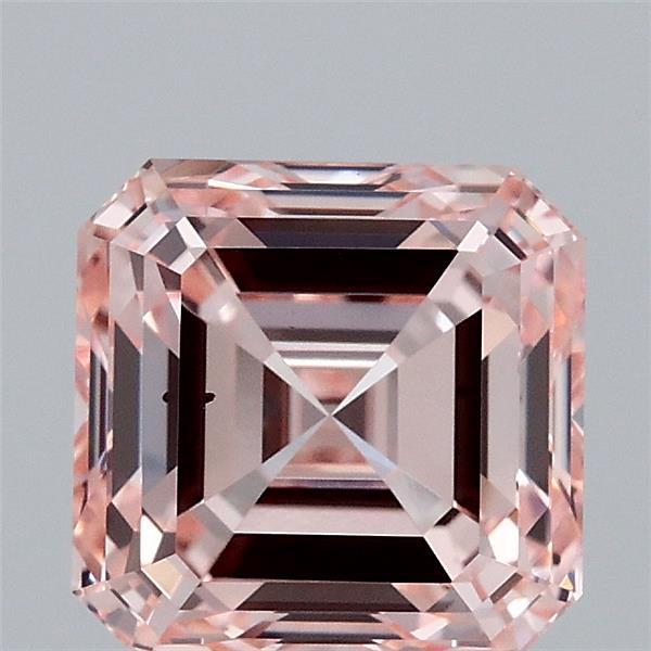 2.02 Carat Asscher Lab Grown Diamond, Fancy Pink Color, VS2 Clarity
