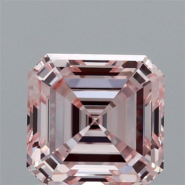 2.01 Carat Asscher Lab Grown Diamond, Fancy Pink Color, VS1 Clarity