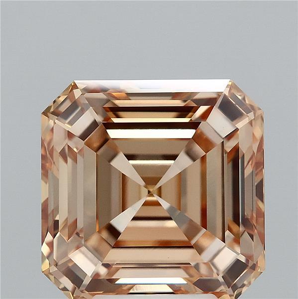 5.08 Carat Asscher Lab Grown Diamond, Fancy Yellow Color, VVS2 Clarity