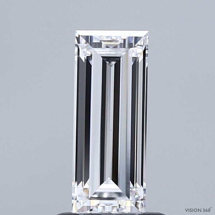 0.93 Carat Baguette Lab Grown Diamond, Excellent Polish, D Color, VVS2 Clarity