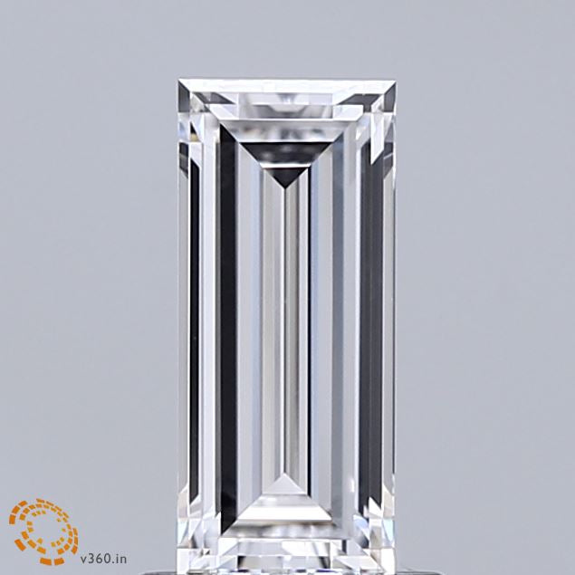 0.97 Carat Baguette Lab Grown Diamond, Excellent Polish, D Color, VVS2 Clarity