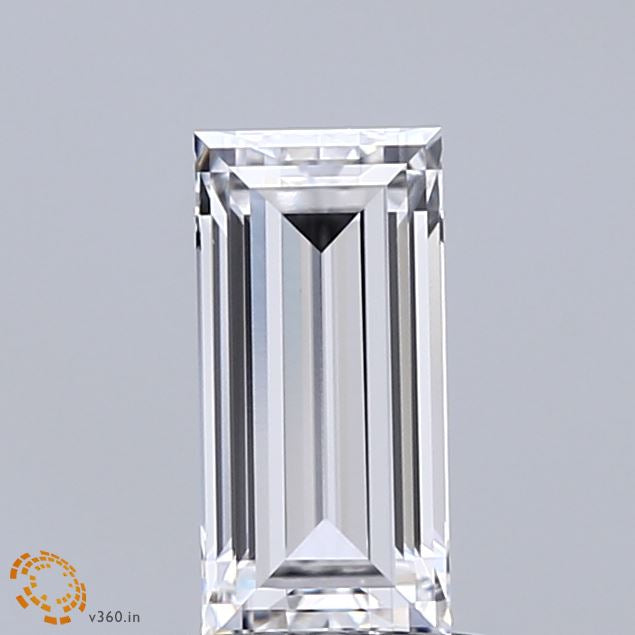 0.97 Carat Baguette Lab Grown Diamond, Excellent Polish, D Color, VVS2 Clarity