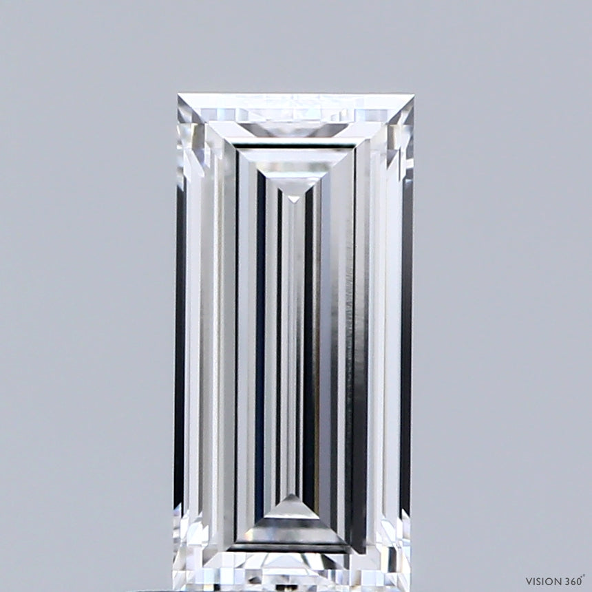 1.06 Carat Baguette Lab Grown Diamond, Excellent Polish, D Color, VVS2 Clarity