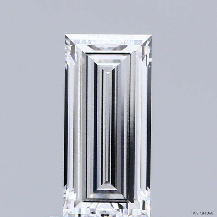 1.06 Carat Baguette Lab Grown Diamond, Excellent Polish, D Color, VVS2 Clarity