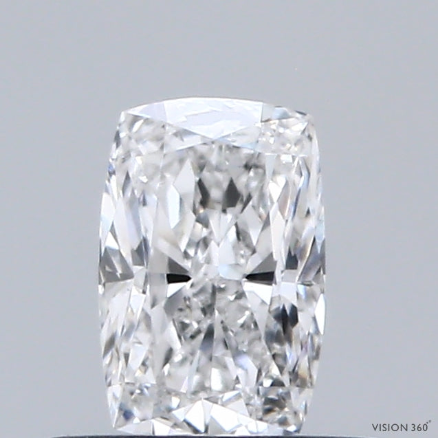 0.51 Carat Cushion Lab Grown Diamond, Very Good Polish, E Color, VS1 Clarity