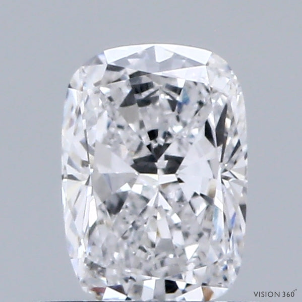 0.58 Carat Cushion Lab Grown Diamond, Very Good Polish, D Color, VVS2 Clarity