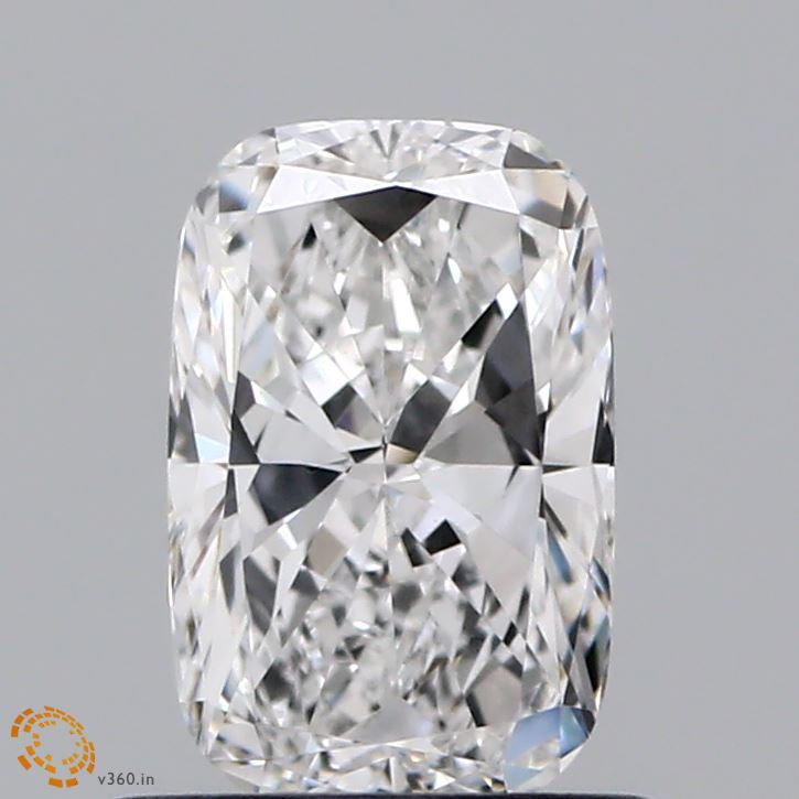 0.84 Carat Cushion Lab Grown Diamond, Very Good Polish, E Color, VVS2 Clarity