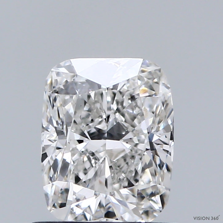0.91 Carat Cushion Lab Grown Diamond, Very Good Polish, F Color, VS1 Clarity