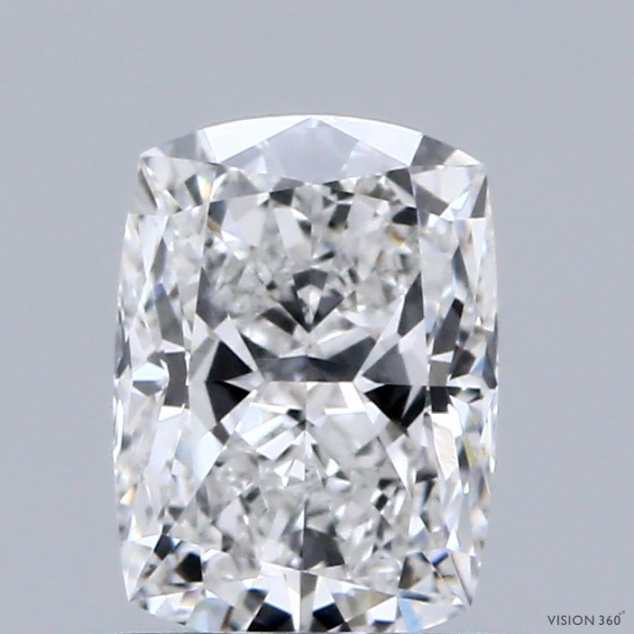 1.00 Carat Cushion Lab Grown Diamond, Excellent Polish, D Color, VVS2 Clarity