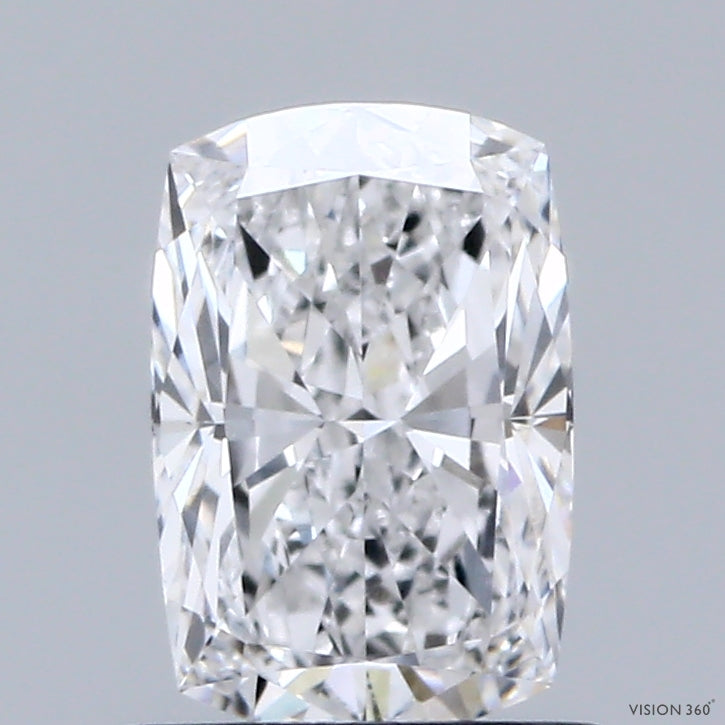 1.01 Carat Cushion Lab Grown Diamond, Excellent Polish, D Color, VVS2 Clarity