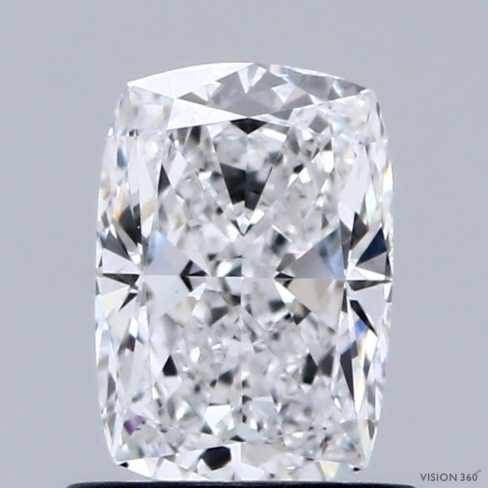 1.01 Carat Cushion Lab Grown Diamond, Excellent Polish, D Color, VVS2 Clarity