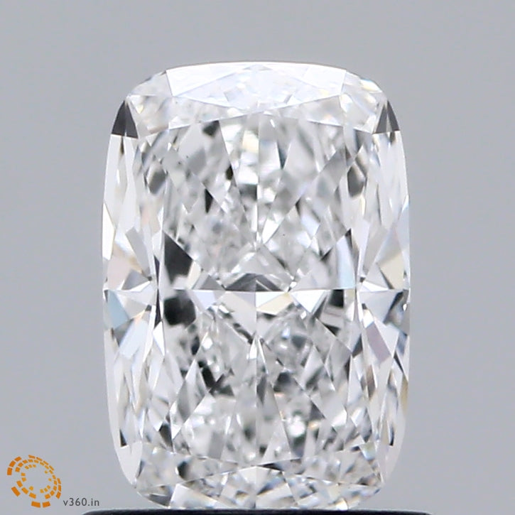 1.08 Carat Cushion Lab Grown Diamond, Excellent Polish, D Color, VS1 Clarity